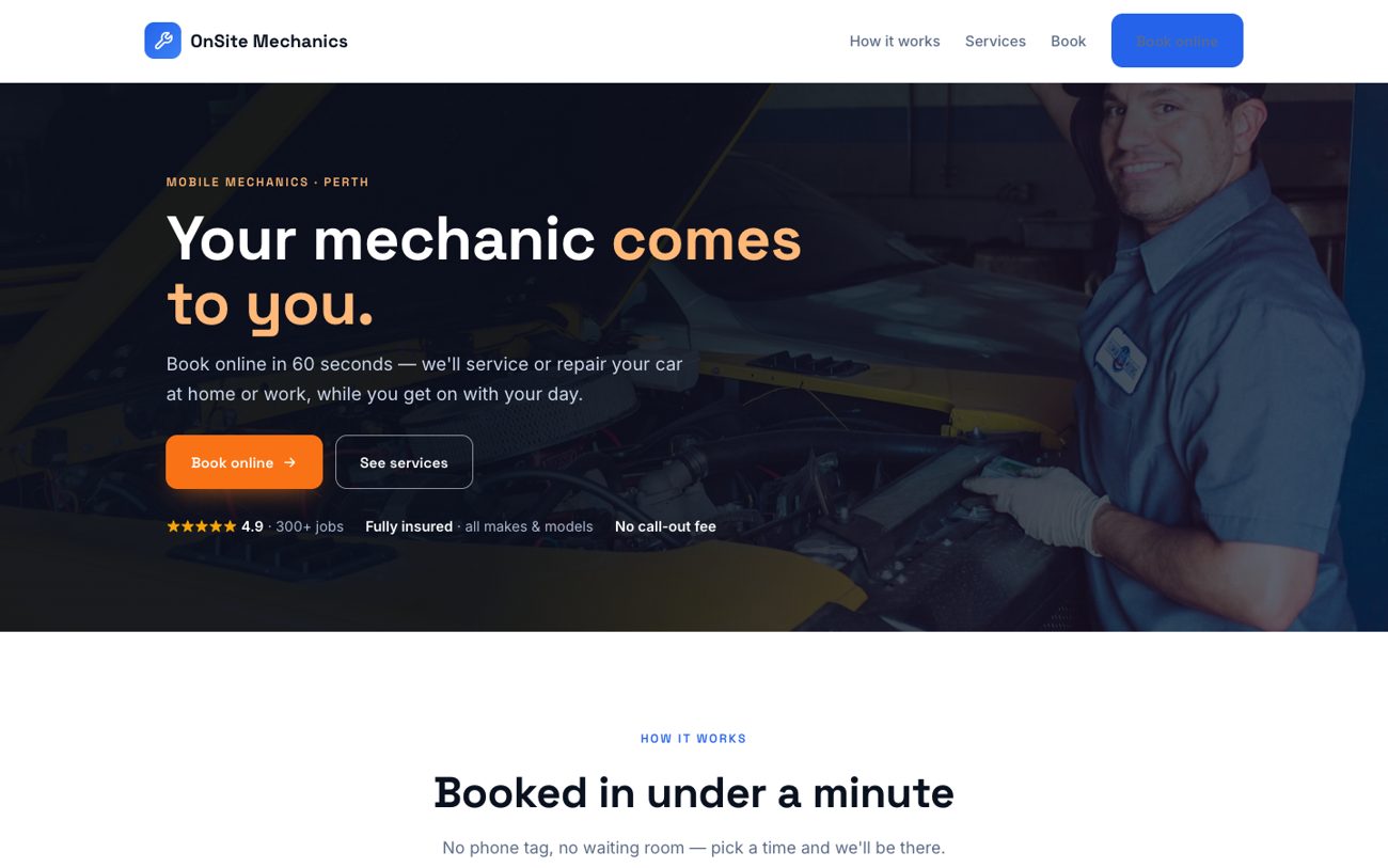 Mobile mechanic website