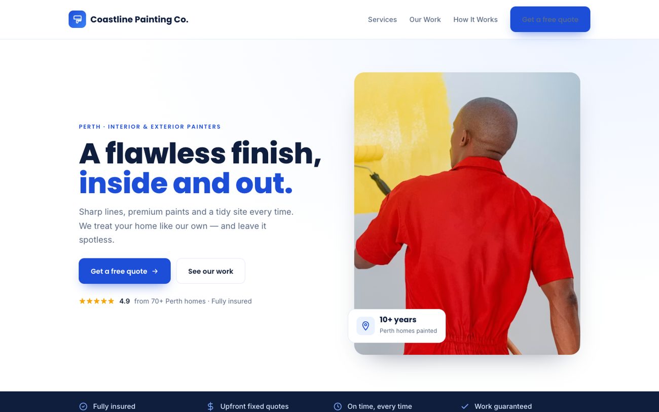 Painting business website