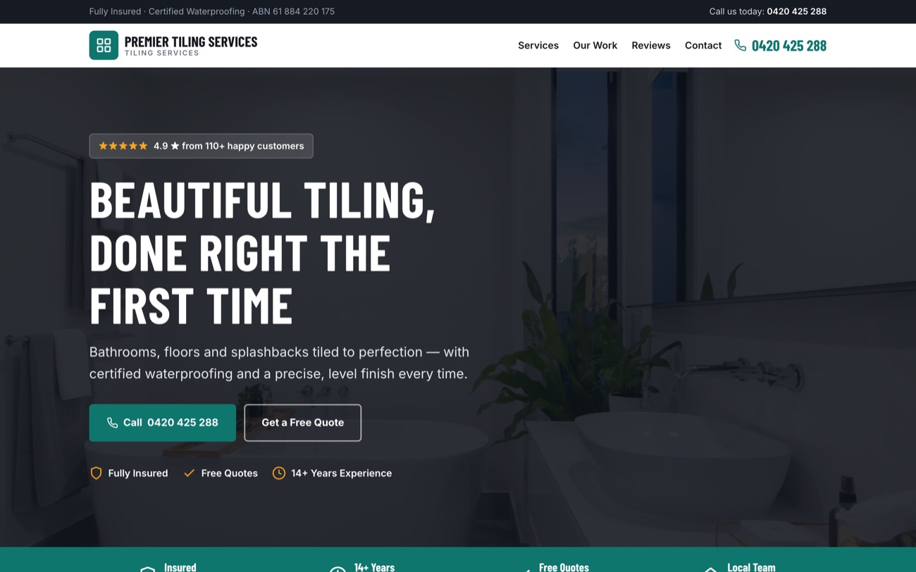 Tiling business website