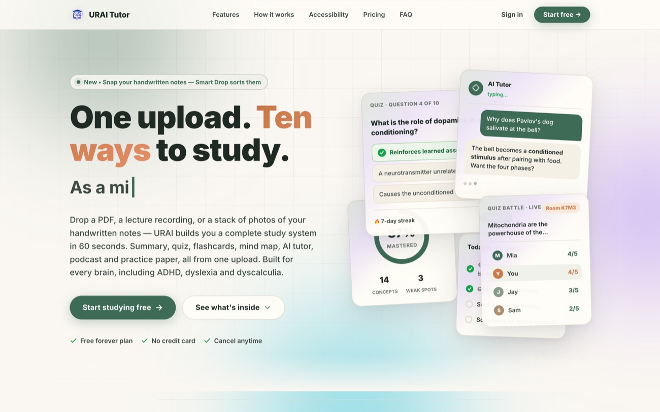 URAI Tutor, AI study platform